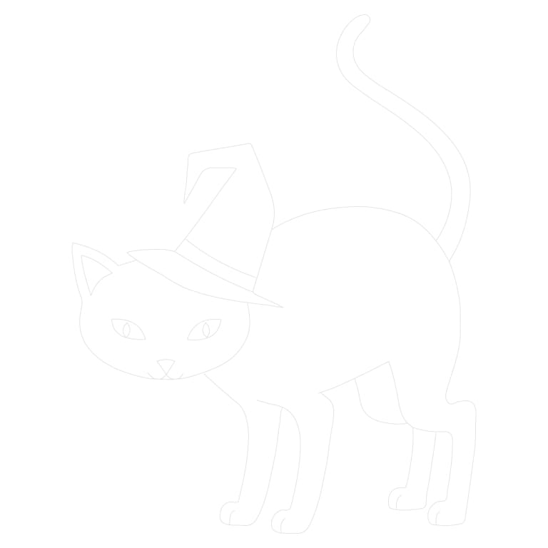 Cat Wearing Witch Hat Trace By Image