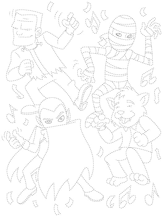 Halloween Monsters Party Tracing