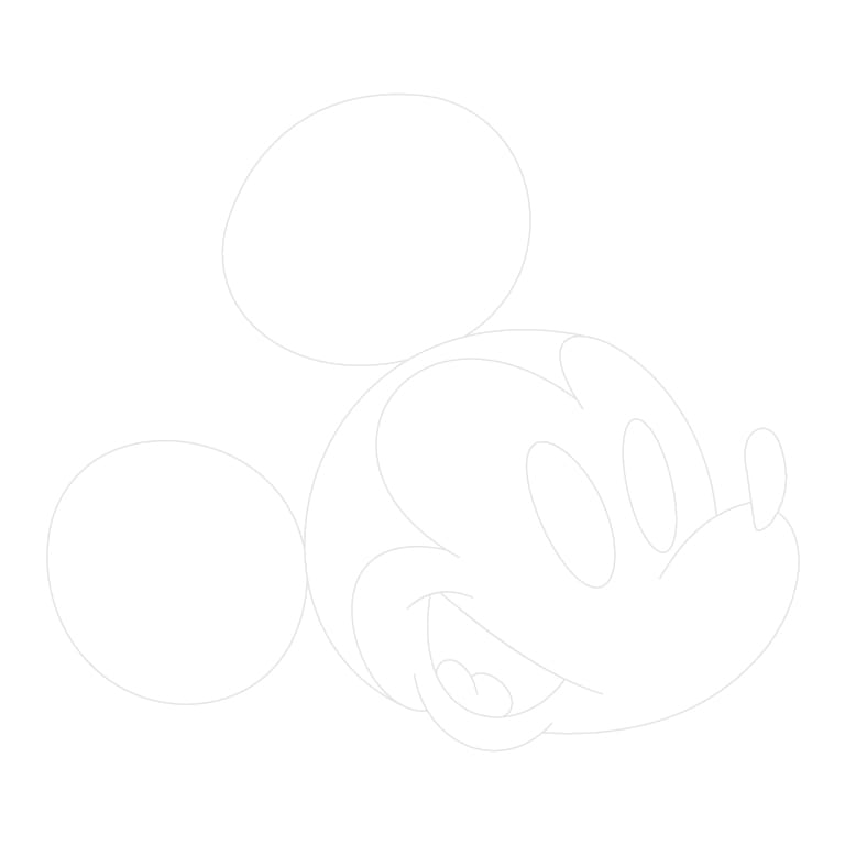Mickey Mouse Face Trace By Image