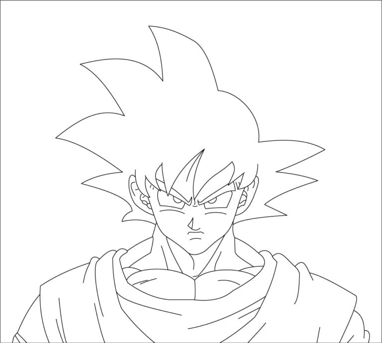 Half Goku Coloring Sheet