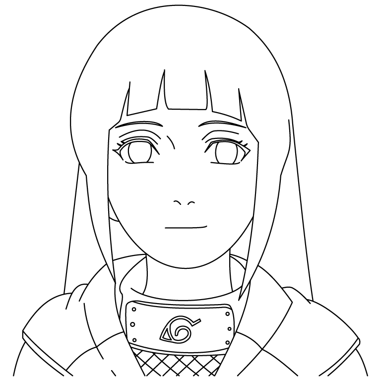 Hinata Hyuga Coloring Page and Tracing Page - Drawing Gallery