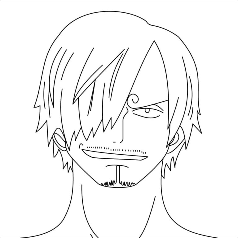 Vinsmoke Sanji Smilling Coloring Sheet