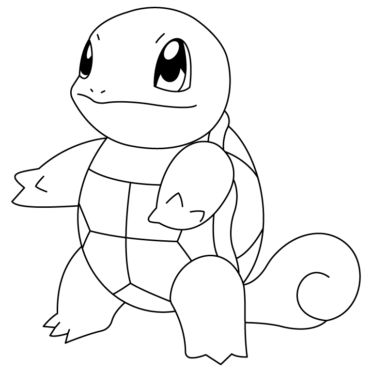 Squirtle Coloring Page and Tracing Page