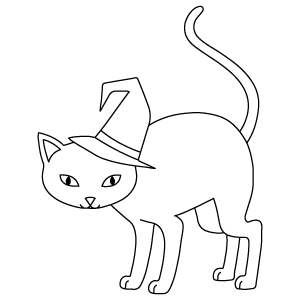 Cat With Witch Hat