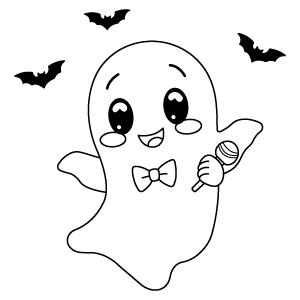 Cute Ghost With Candy