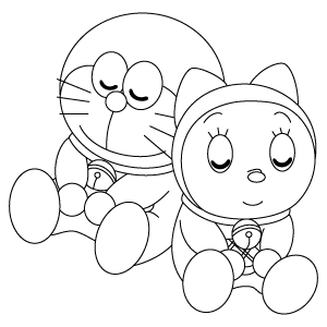 Doraemon and Dorami Sleeping