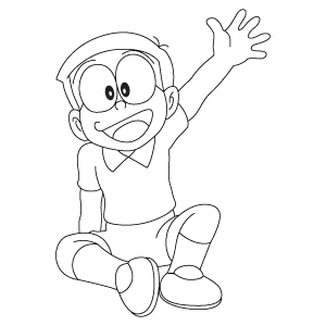 Nobita Waving