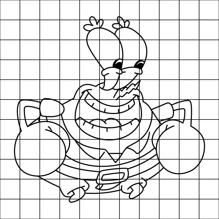 Cheerful Mr Krabs Drawing Grid