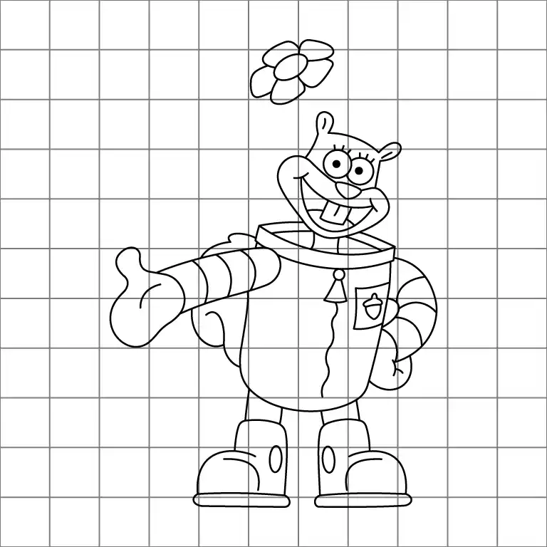 Sandy Cheeks Drawing Grid