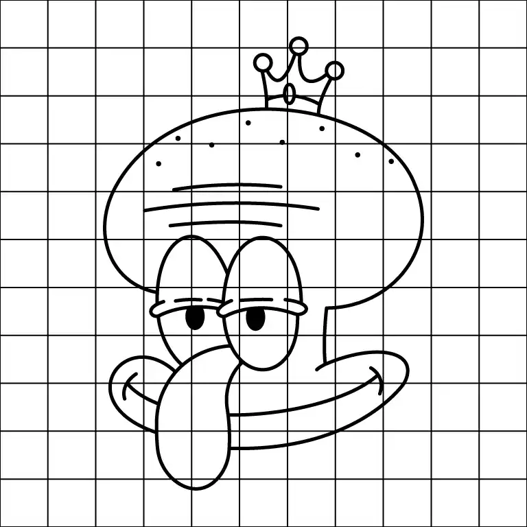 Squidward Face Drawing Grid