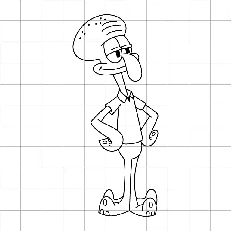 Squidward Tentacles Drawing Grid