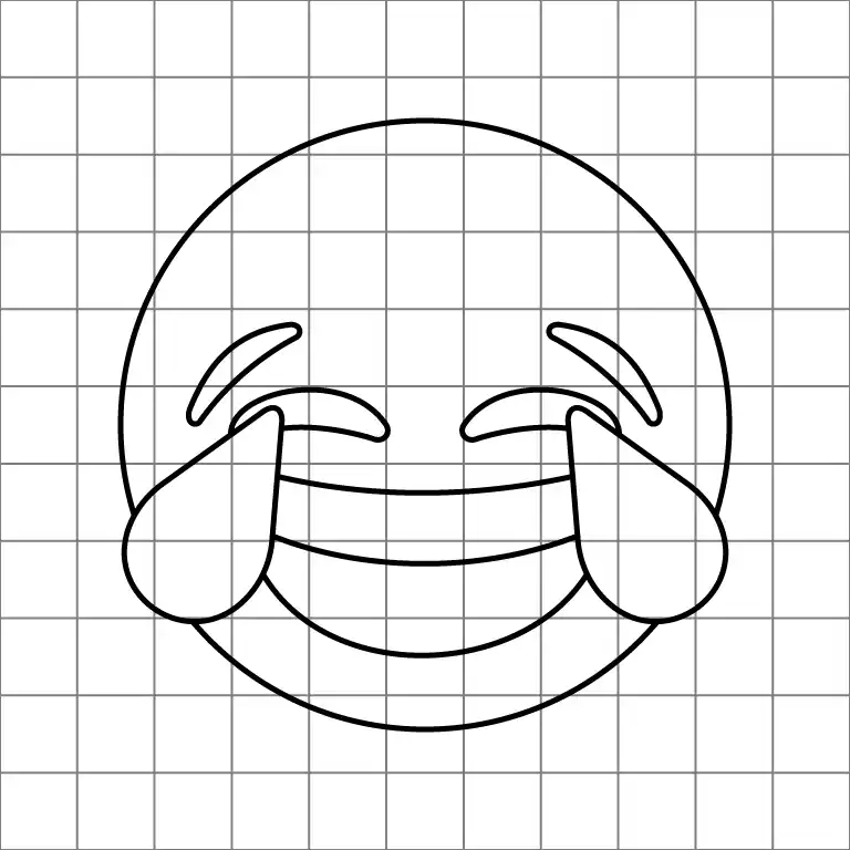 Face With Tears Of Joy Emoji Drawing Grid