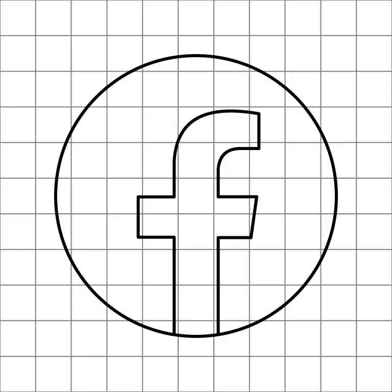 Facebook Logo Drawing Grid