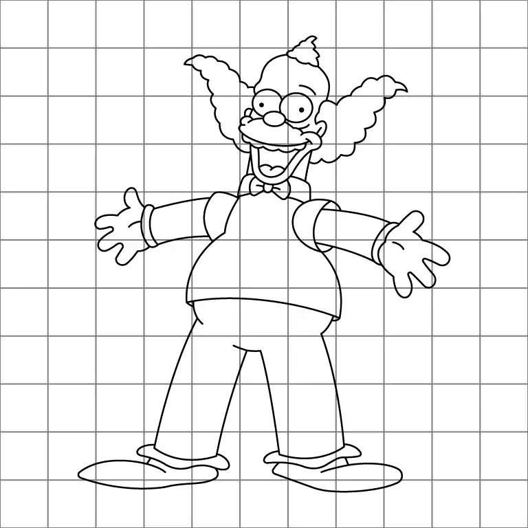 Krusty The Clown Drawing Grid