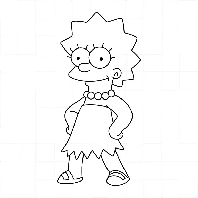 Lisa Simpson Drawing Grid