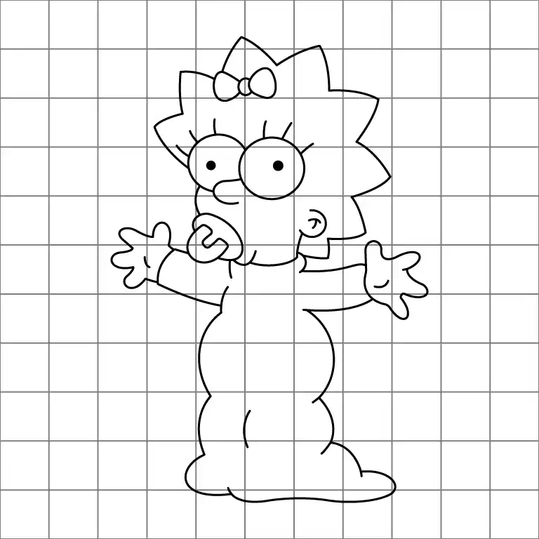 Maggie Simpson Drawing Grid