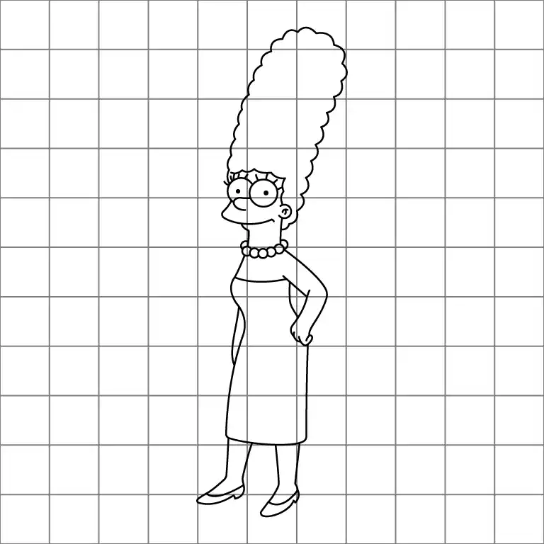 Marge Simpson Drawing Grid