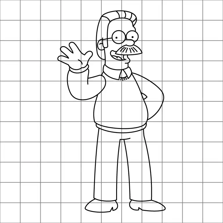 Ned Flanders Drawing Grid