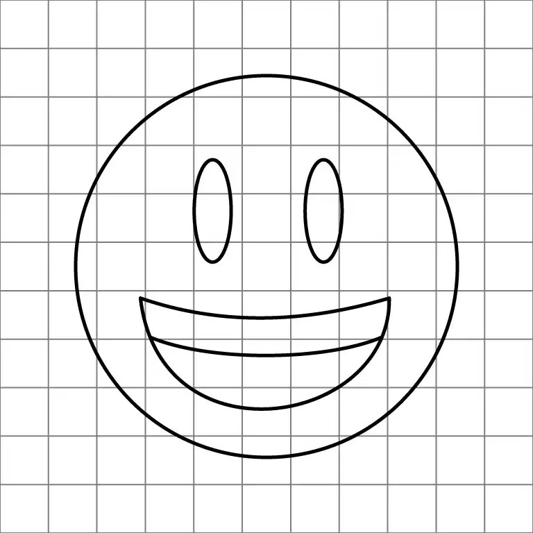 Grinning Face With Big Eyes Emoji Drawing Grid