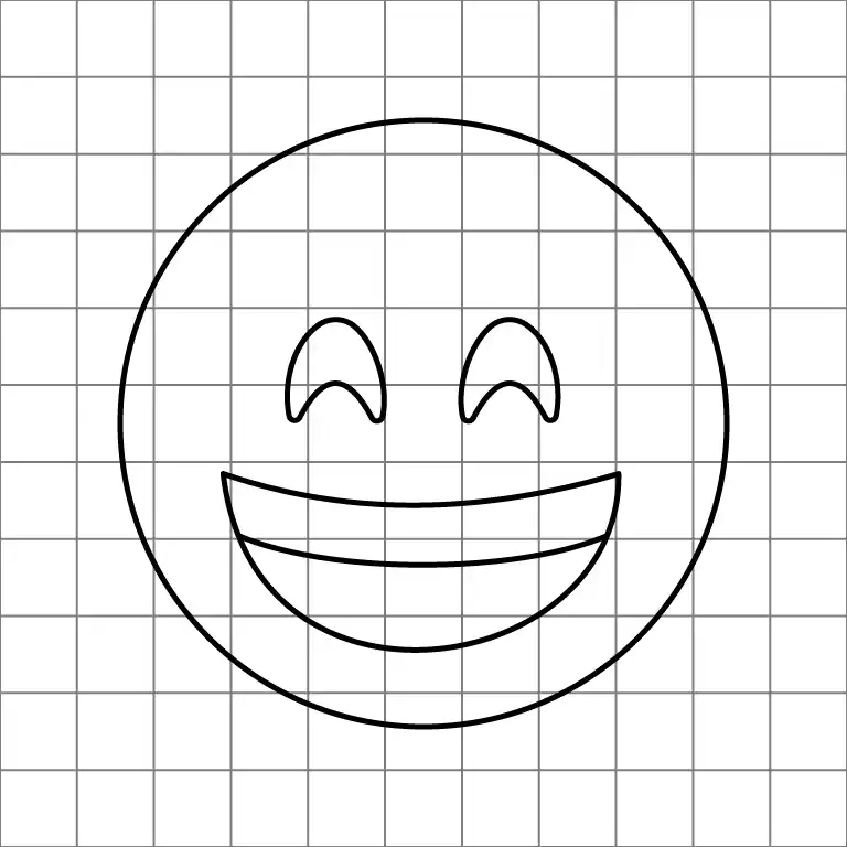 Grinning Face With Smiling Eyes Emoji Drawing Grid