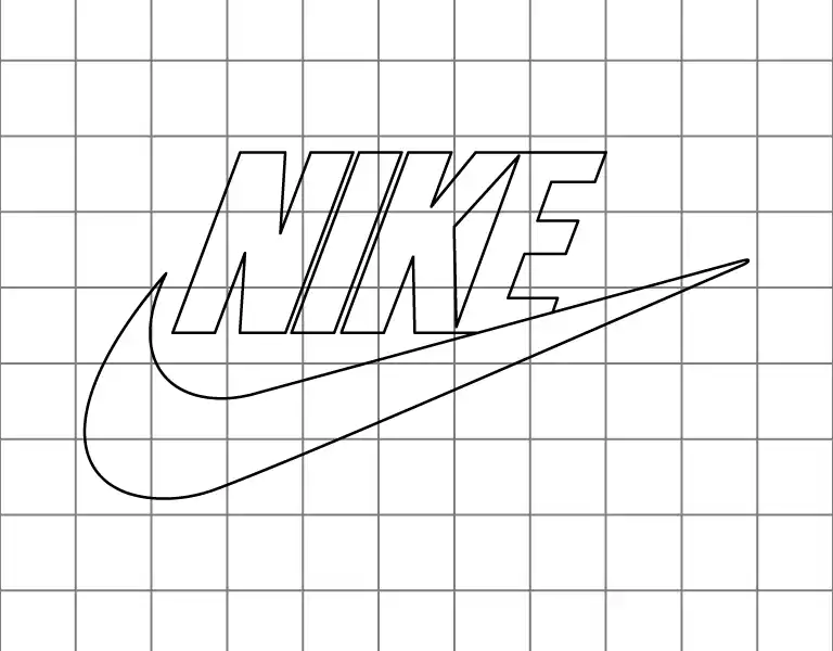 Nike Logo Drawing Grid