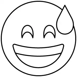 Grinning Face With Sweat Emoji