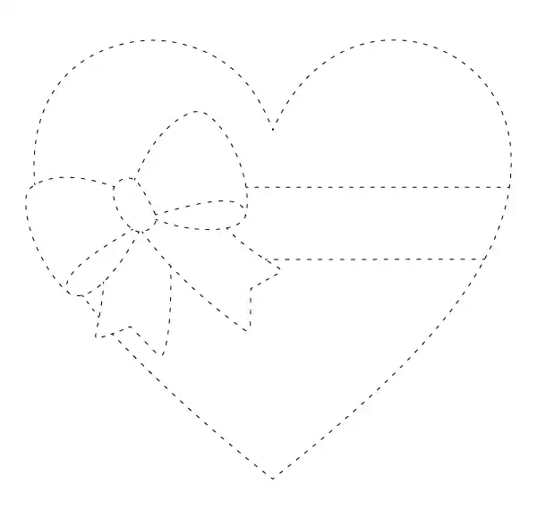 Heart With Ribbon Emoji Tracing Page