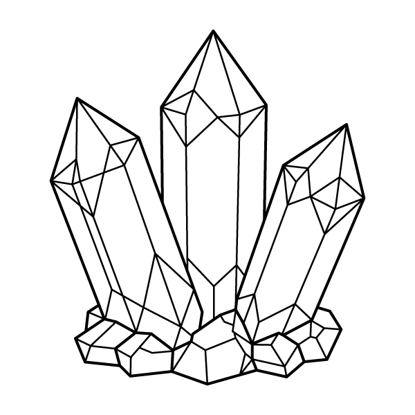 Crystal Cluster Coloring Page