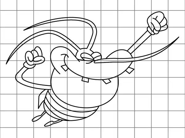 Dee Dee Action Drawing Grid