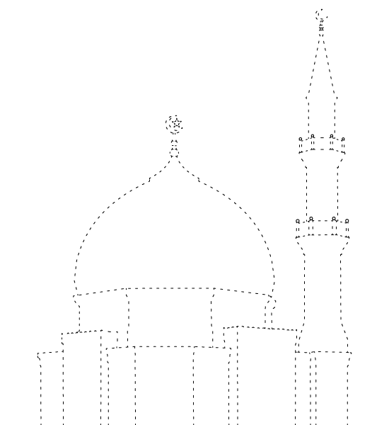 Faceted Mosque Dome Basic Shapes Tracing Page
