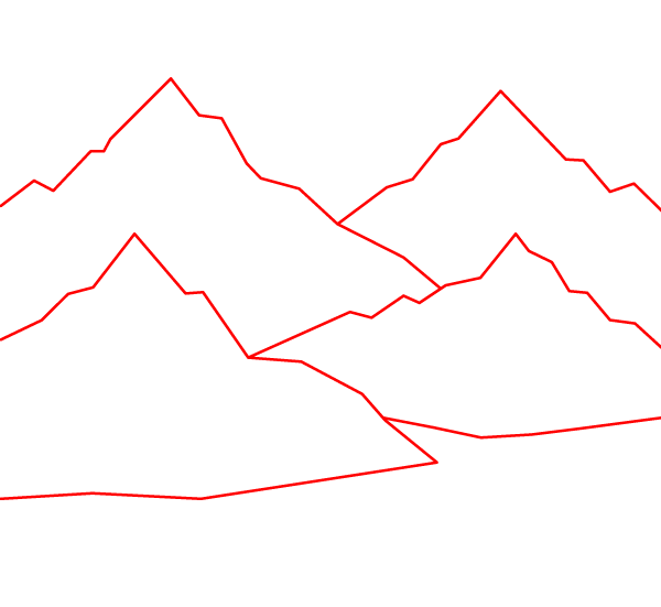 Faceted Mountain Peaks Step 1