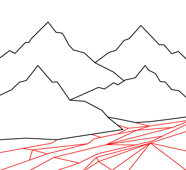 Faceted Mountain Peaks Step 2