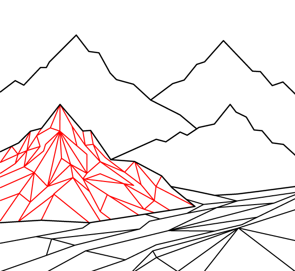 Faceted Mountain Peaks Step 3