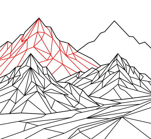 Faceted Mountain Peaks Step 5