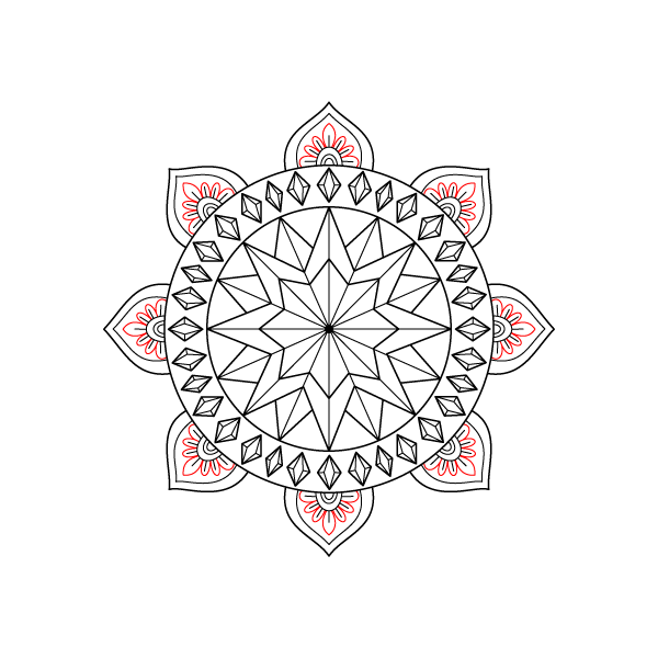 Faceted Star Mandala Step 10