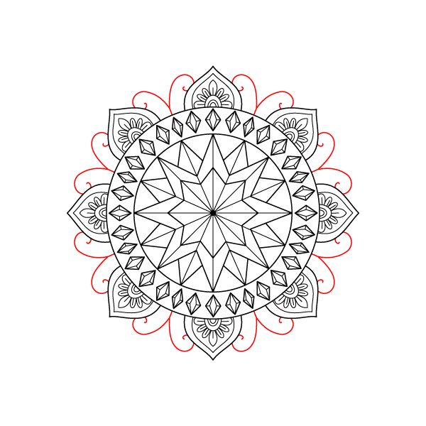 Faceted Star Mandala Step 11