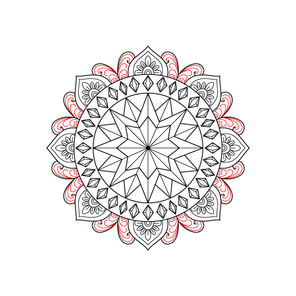 Faceted Star Mandala Step 12