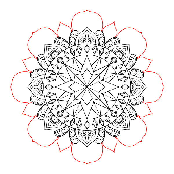 Faceted Star Mandala Step 13