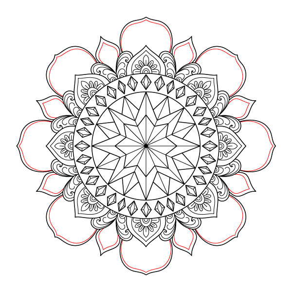 Faceted Star Mandala Step 14