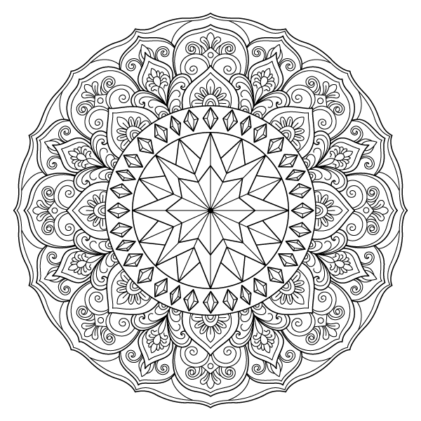Faceted Star Mandala Step 19