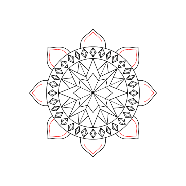 Faceted Star Mandala Step 8