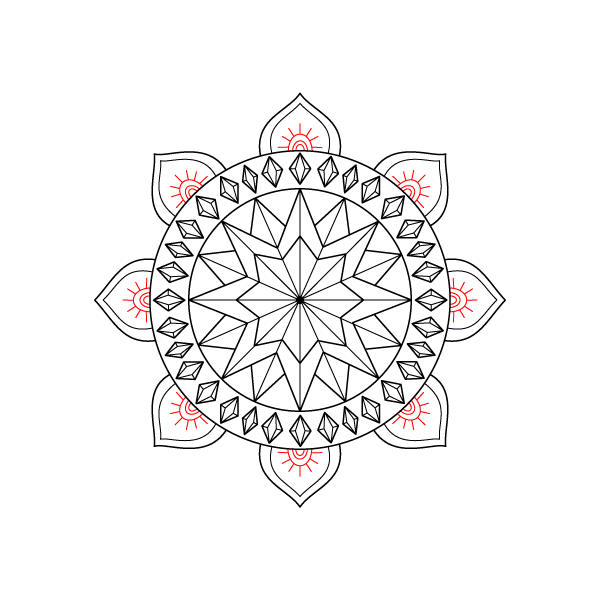 Faceted Star Mandala Step 9