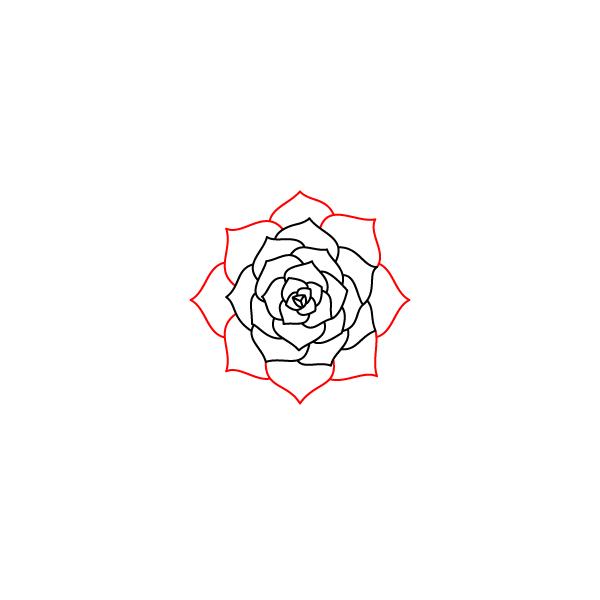 Faceted Succulent Rosette Step 4