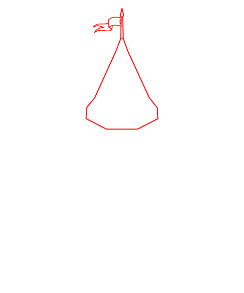 Geometric Castle Turret Step 1