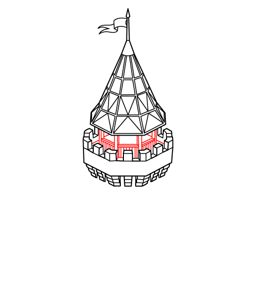 Geometric Castle Turret Step 4