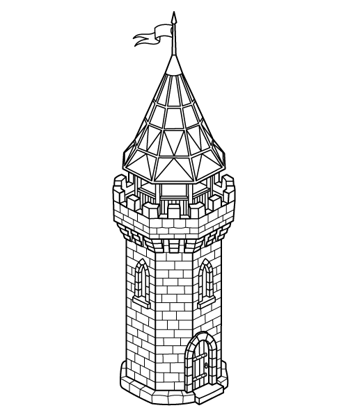 Geometric Castle Turret Step 8
