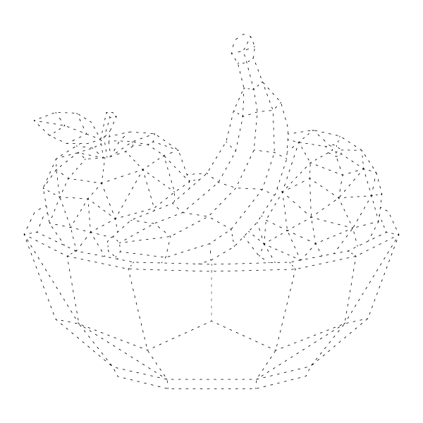 Geometric Fruit Bowl Tracing Page