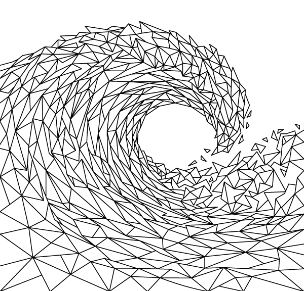 Geometric Ocean Wave Coloring Page