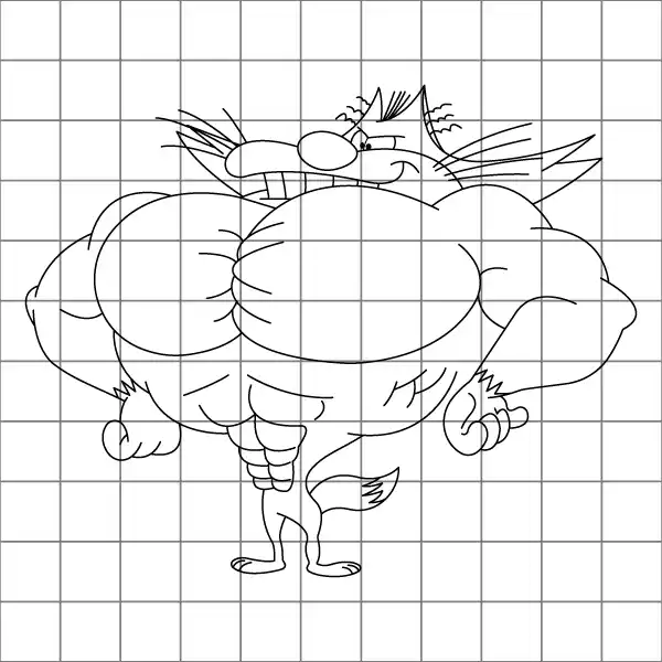 Jack Bodybuilder Drawing Grid