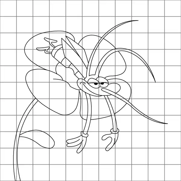 Joey on a Flower Drawing Grid